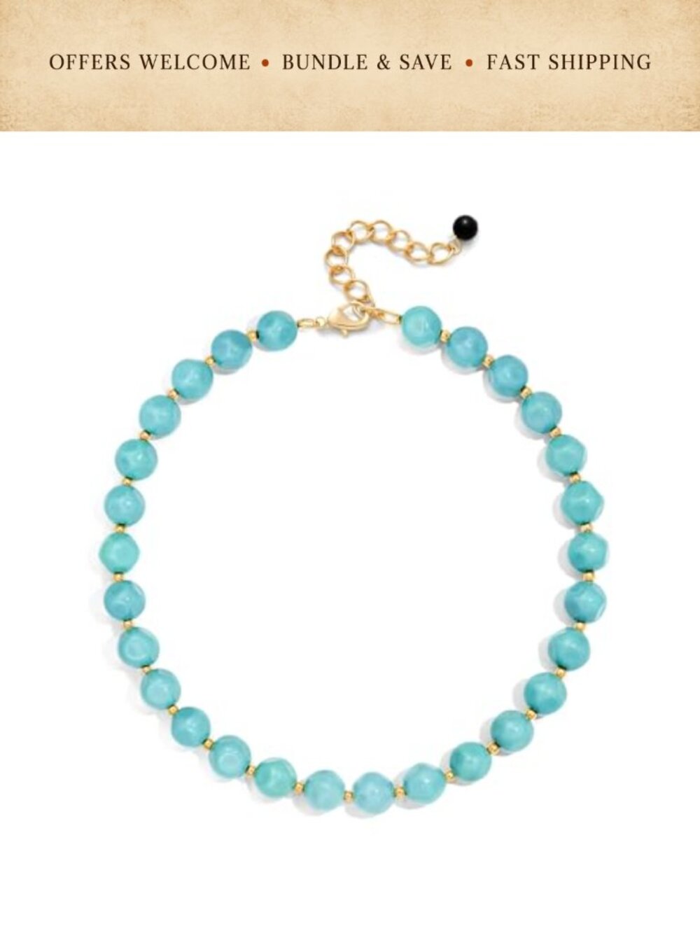 Handmade Chunky Acrylic Resin Beaded Choker Necklace Adjustable Beach Summer